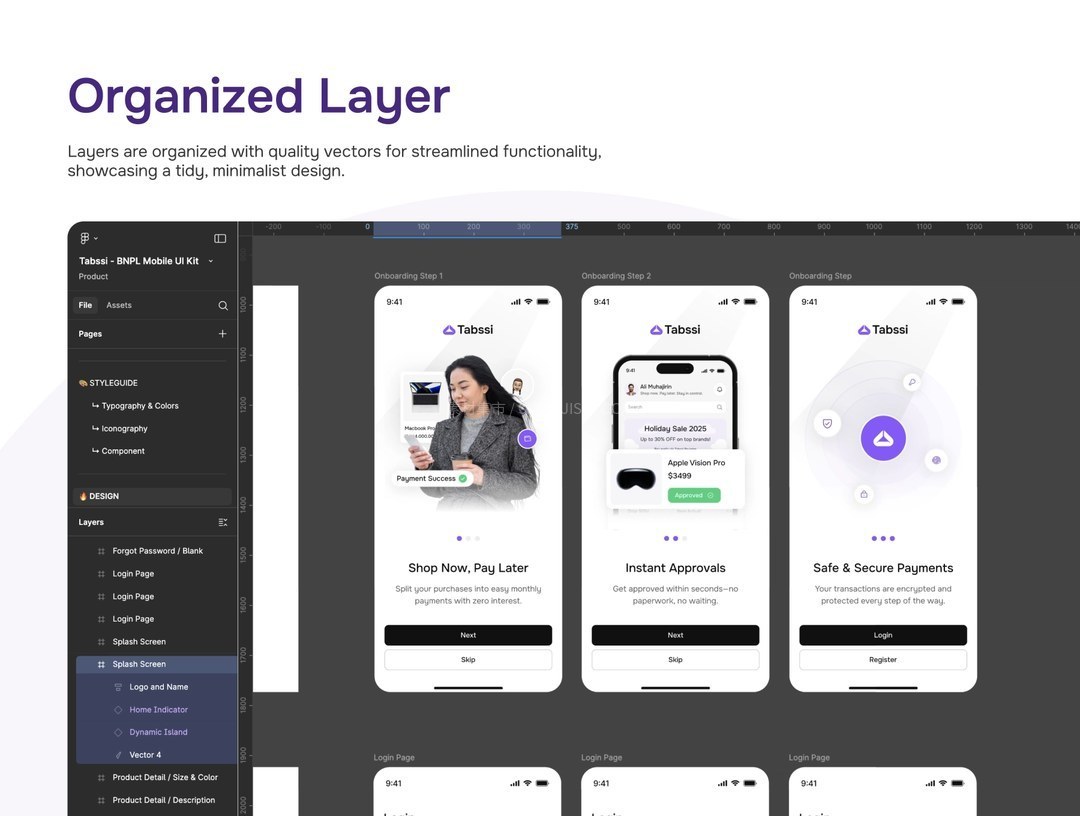 Tabssi 先买后付(BNPL)移动金融应用 UI 套件